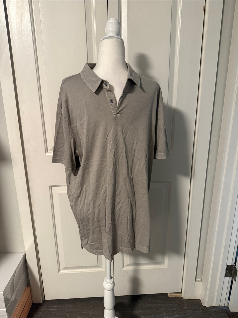 James Perse Taupe Gray Short-Sleeve Polo
